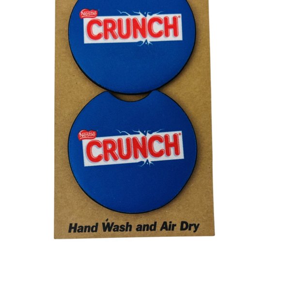 Car Coasters Crunch Nestle Chocolate Candy Bar Snack Set of 2 Neoprene A - Picture 8 of 9
